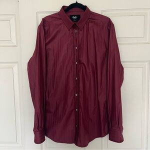 D@G Men’s Dress Shirt Burgundy Slim Fit